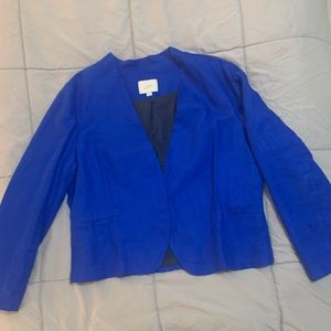 Loft Open Front Blazer in Royal Blue. Size 18
